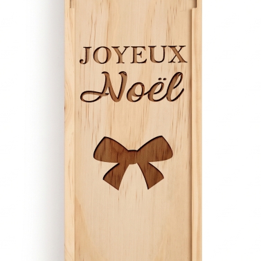 Caisse à vin Noël gravée