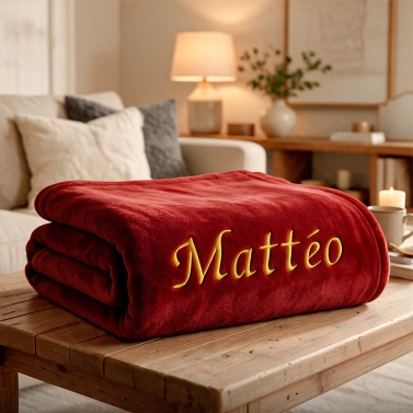 Plaid polaire Rouge 130x160 personnalisé