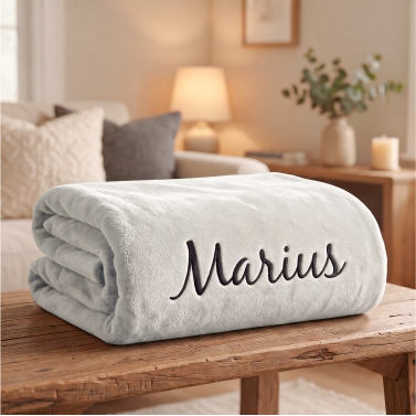 Plaid polaire Gris 130x160 personnalisé