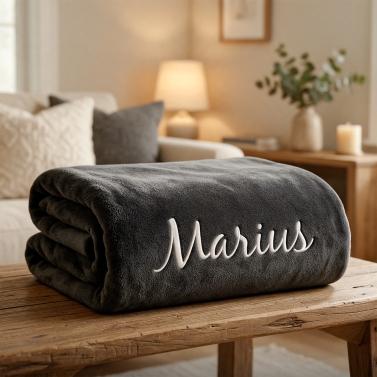 Plaid personnalisé Anthracite 130x160 polaire