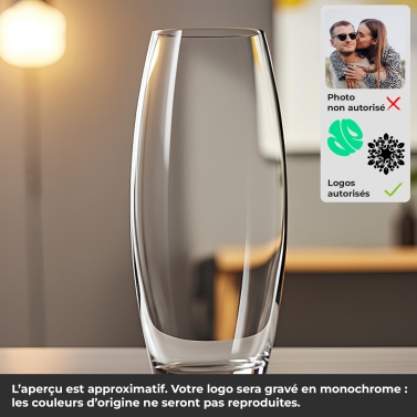 Vase en verre gravé avec votre logo