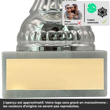 Coupe argentée et dorée personnalisable avec votre logo