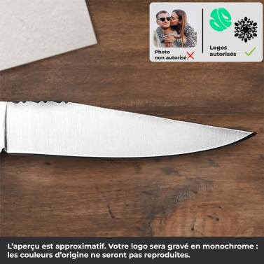 Couteau laguiole bois marron personnalisé avec votre logo