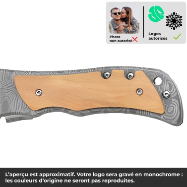 Couteau gravé personnalisé survie avec votre logo