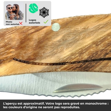 Couteau champignon avec manche en bois personnalisable avec votre logo
