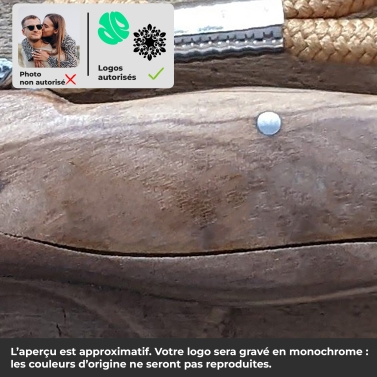 Couteau champignon en bois gravé avec votre logo - couleur marron