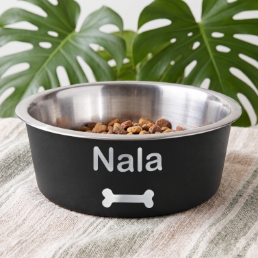 Gamelle pour chien personnalisable noire