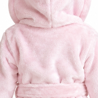 Peignoir bébé rose à broder