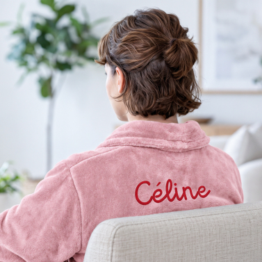 Peignoir de chambre femme rose personnalisée