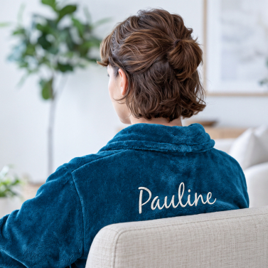 Peignoir de chambre femme bleu personnalisée