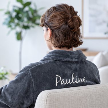 Peignoir de chambre femme anthracite personnalisé