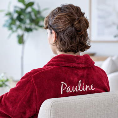 Peignoir de chambre rouge femme personnalisé