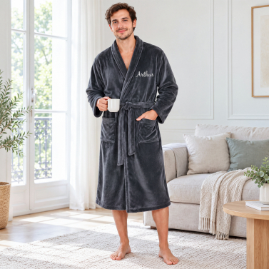 Robe de chambre anthracite homme personnalisé