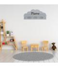 Porte manteau enfant gris personnalisé