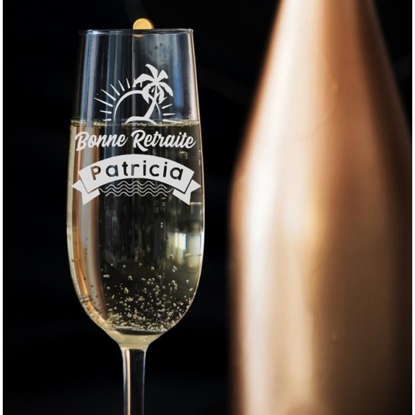 Retraite Cadeau Anniversaire Personnalisé Cristal Flûtes à champagne