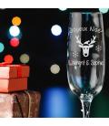 Coupe à Champagne "Noël" personnalisable