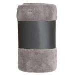 Plaid microfibre gris personnalisé