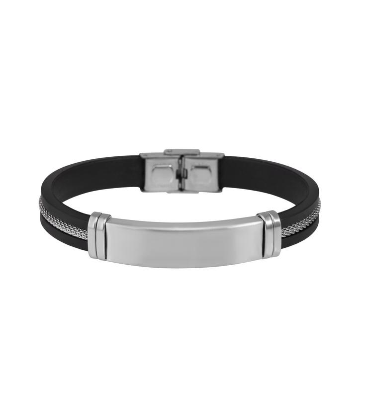2 Bracelets Homme Adramata - Cuir Et Silicone - Acier Inoxydable - Cadeau Anniversaire, Fête Des Pères