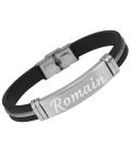Bracelet silicone et acier à graver