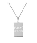 Pendentif rectangle prénom gravé