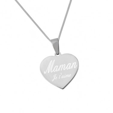 Collier coeur texte à graver